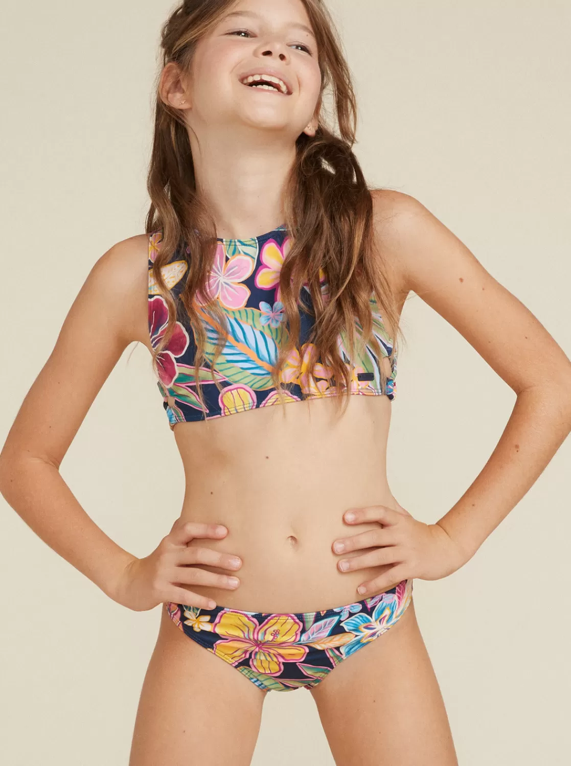 Girls' 7-16 Paradise Trip Two Piece Crop Top Bikini Set-ROXY Sale