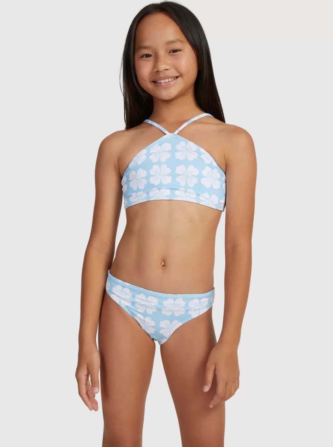 Girls' 7-16 Vacation Memories Two Piece Crop Top Bikini Set-ROXY Fashion