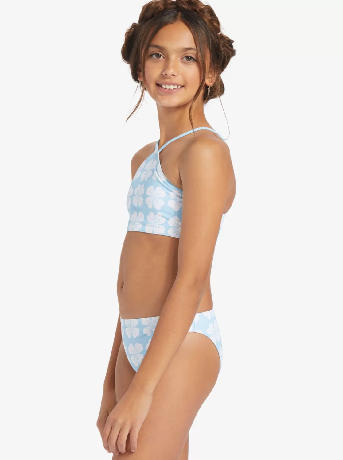 Girls' 7-16 Vacation Memories Two Piece Crop Top Bikini Set-ROXY Fashion