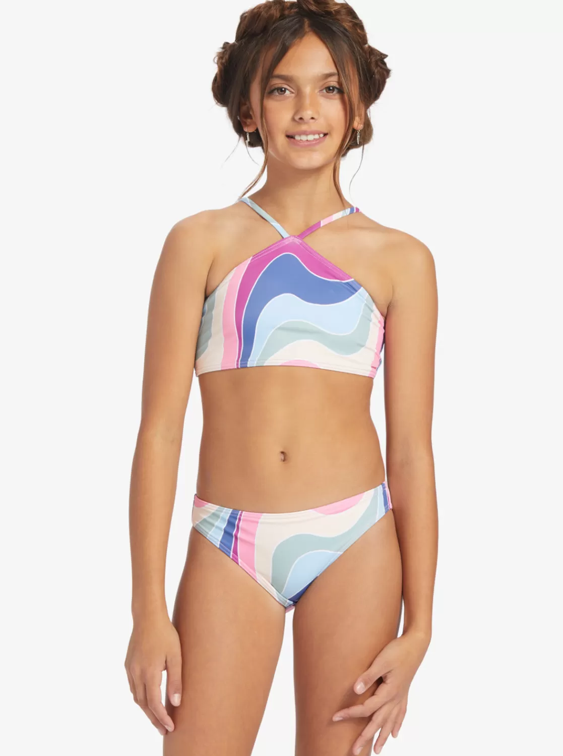 Girls' 7-16 Vacation Memories Two Piece Crop Top Bikini Set-ROXY Store