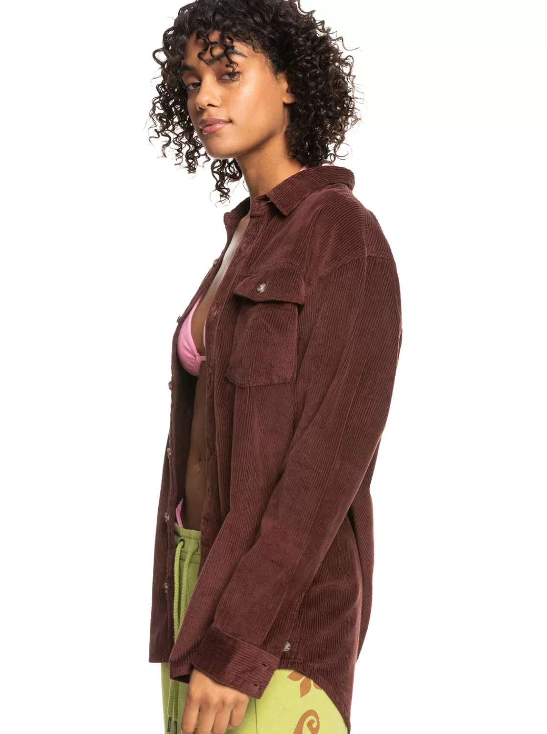 Let It Go Corduroy Long Sleeve Shirt-ROXY Cheap