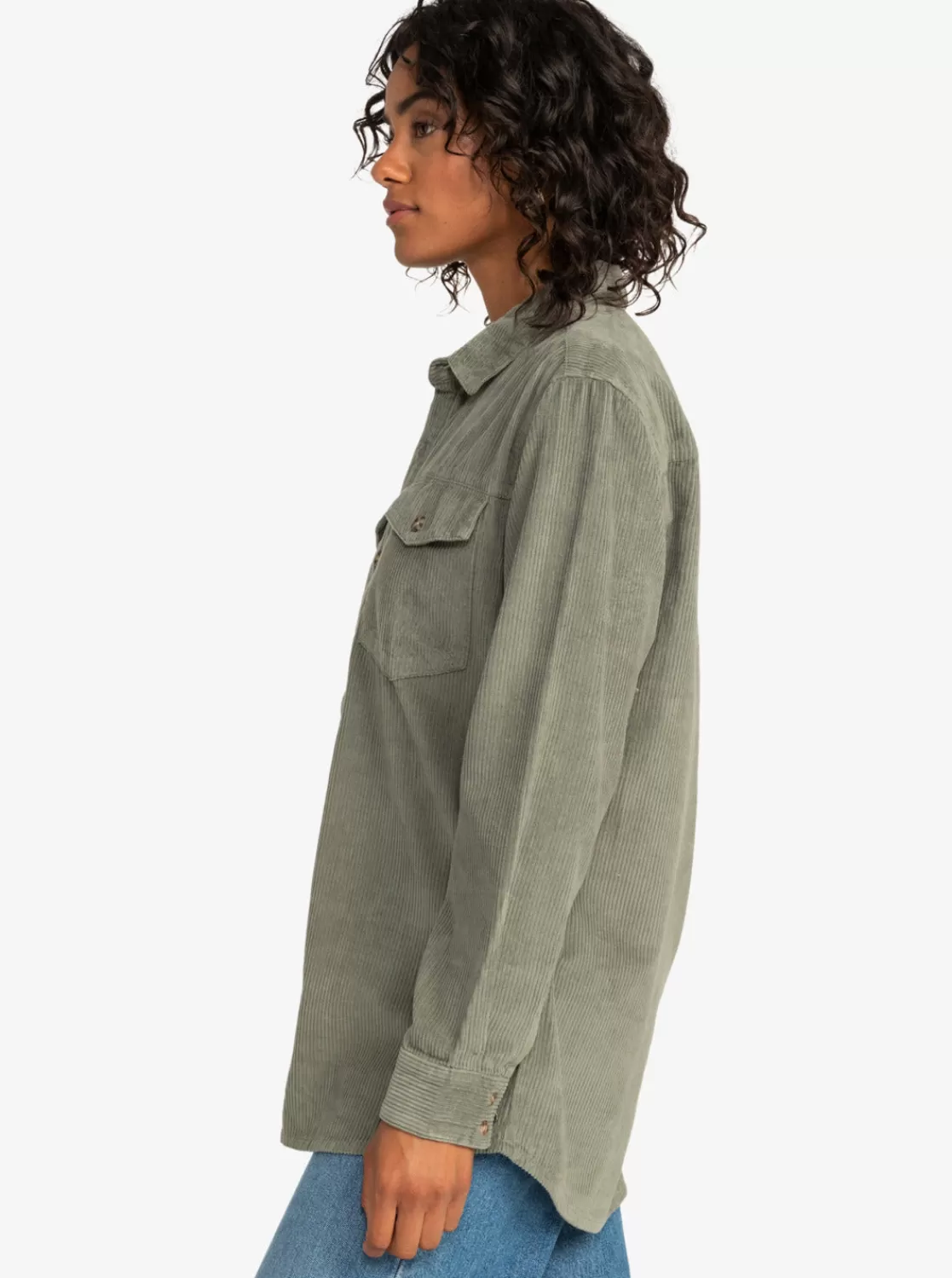 Let It Go Corduroy Long Sleeve Shirt-ROXY Sale
