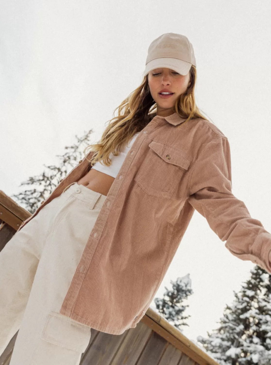 Let It Go Corduroy Long Sleeve Shirt-ROXY Store