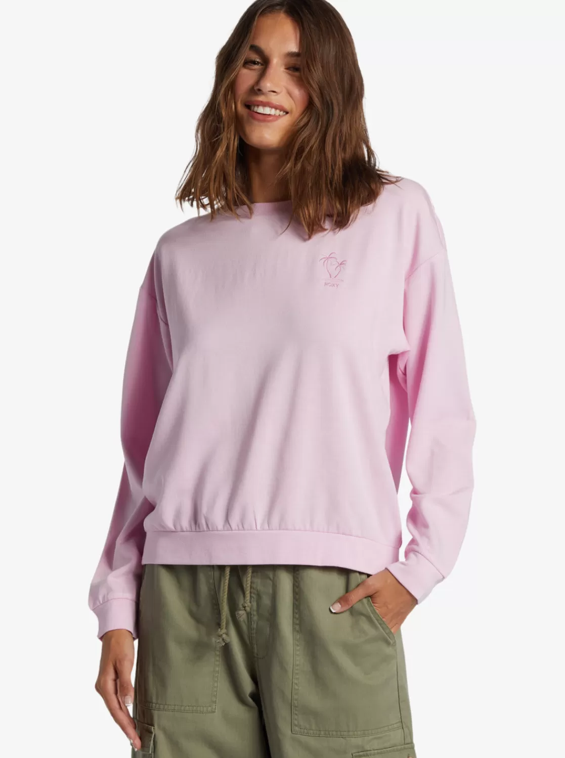 Surfing By Moonlight Crew Neck Sweatshirt-ROXY Fashion
